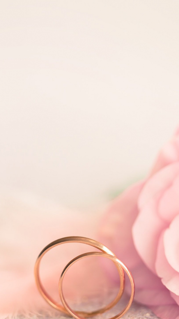 Wedding Ring, Ring, Wedding, Rose, Pink. Wallpaper in 750x1334 Resolution