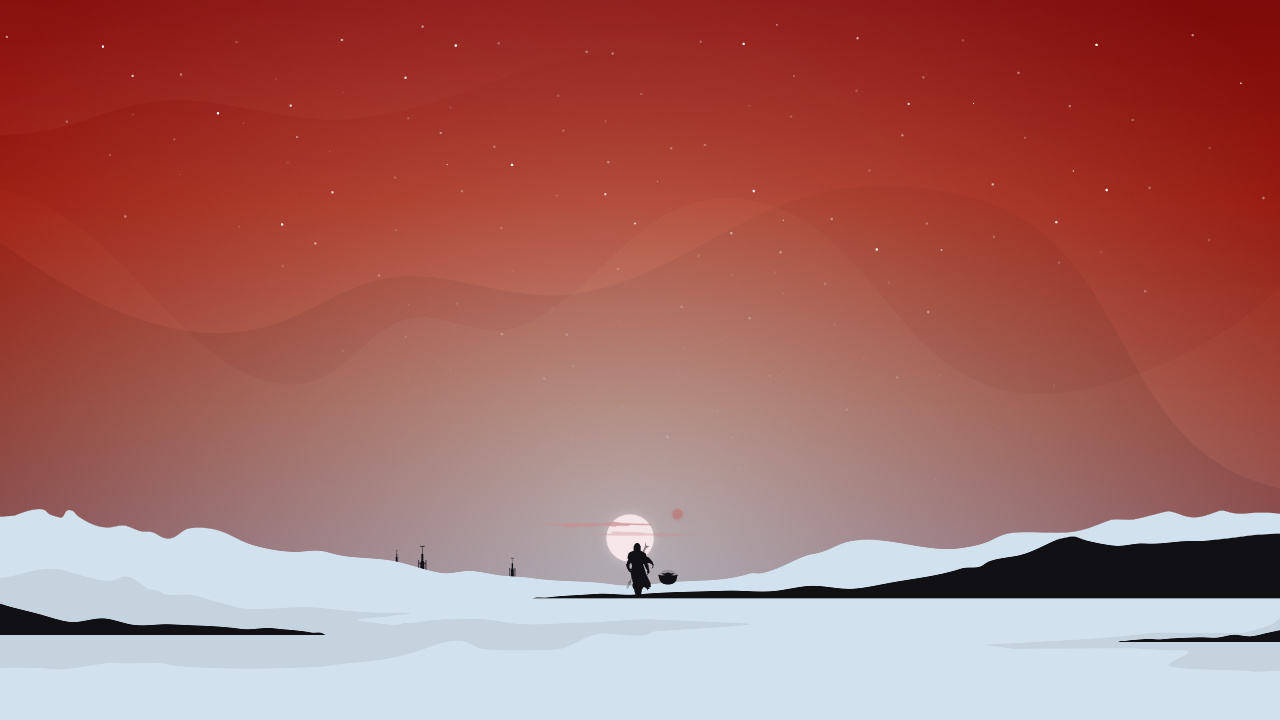 Silhouette of Person Walking on Snow Covered Field During Sunset. Wallpaper in 1280x720 Resolution
