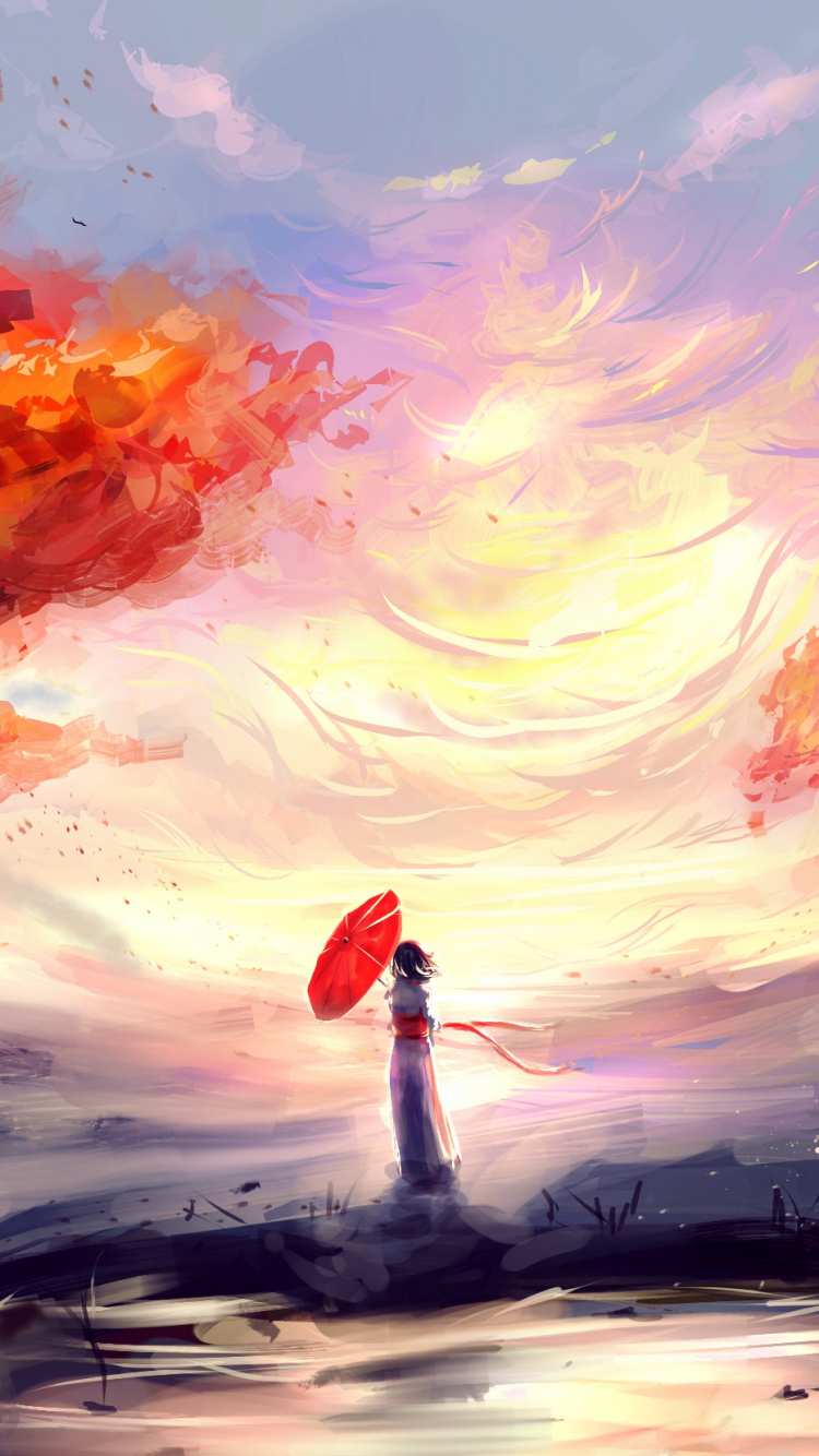 Femme en Veste Noire Debout Sur Rock Sous Ciel Bleu. Wallpaper in 750x1334 Resolution