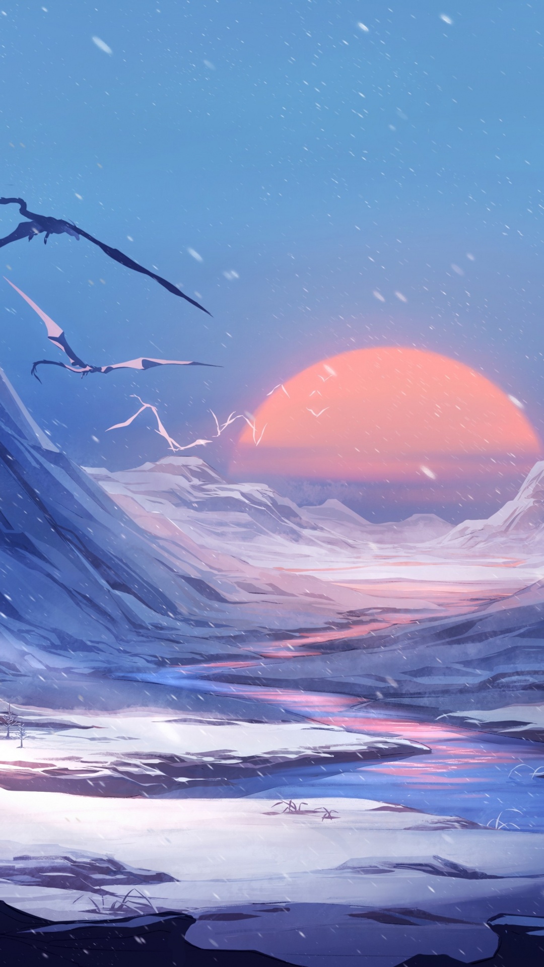 Montaña Cubierta de Nieve Bajo un Cielo Azul Durante el Día. Wallpaper in 1080x1920 Resolution