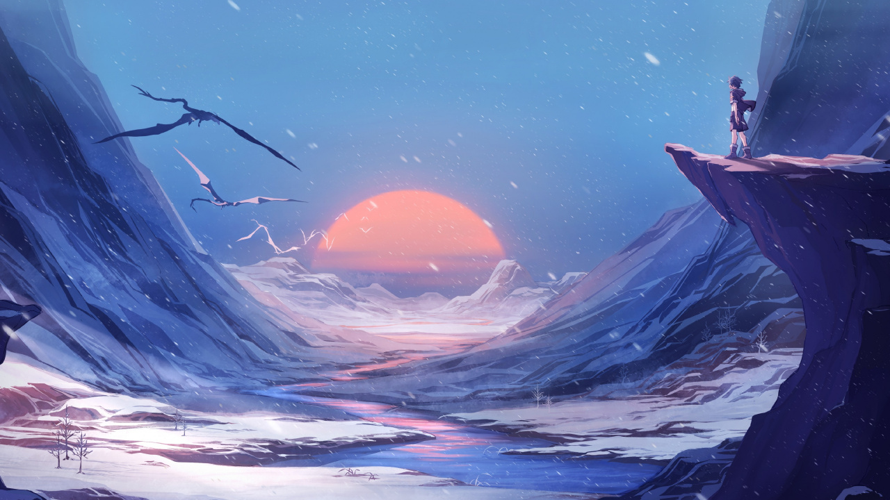 Montaña Cubierta de Nieve Bajo un Cielo Azul Durante el Día. Wallpaper in 1280x720 Resolution