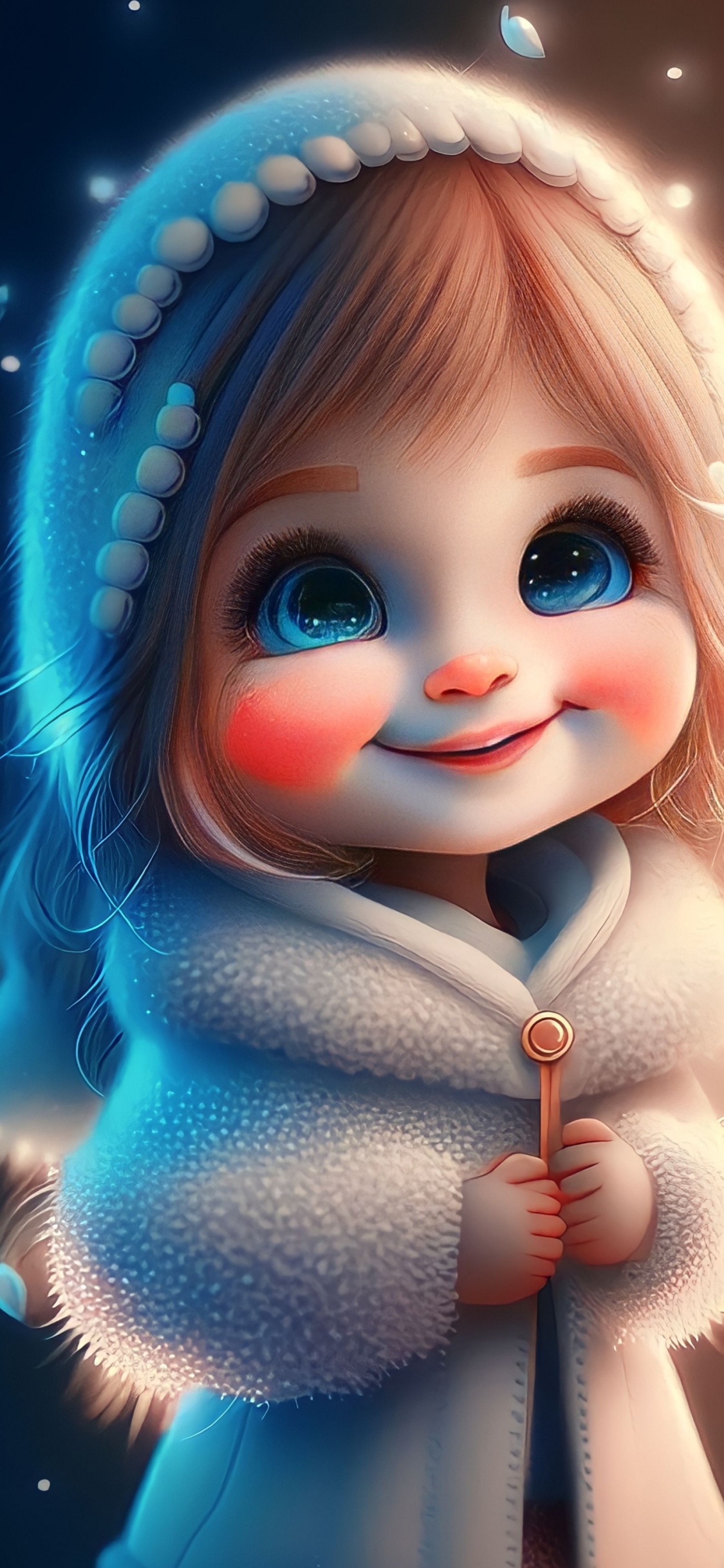 Doll, Nose, Facial Expression, Cartoon, Smile. Wallpaper in 1125x2436 Resolution
