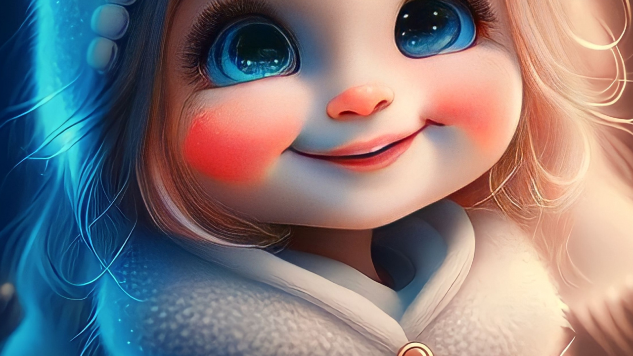 Doll, Nose, Facial Expression, Cartoon, Smile. Wallpaper in 1280x720 Resolution