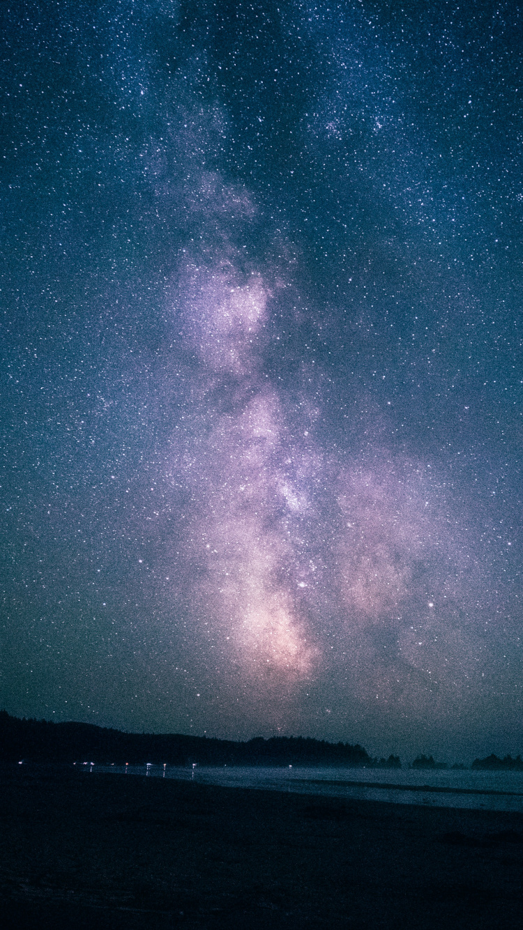 银河系, 夜晚的天空, 气氛, 明星, 大海 壁纸 750x1334 允许