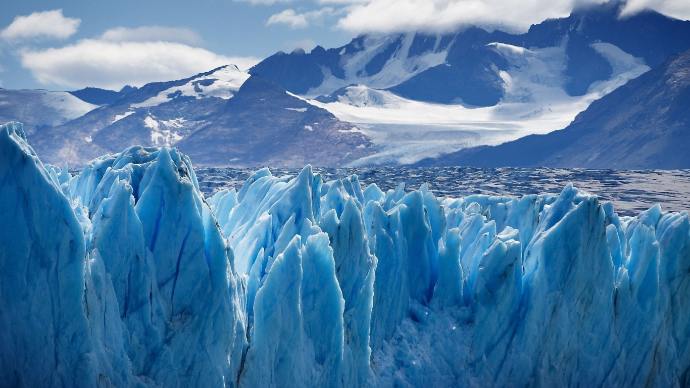 冰川, 冰川地貌, 极地冰盖, 冰山, 安装的风景 壁纸 1366x768 允许