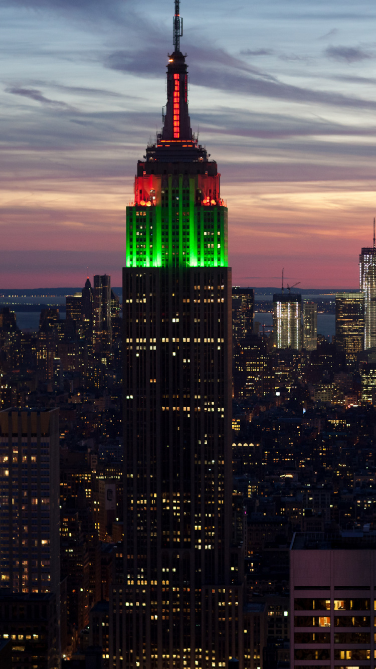 Skyline Der Stadt Bei Nacht Night. Wallpaper in 750x1334 Resolution
