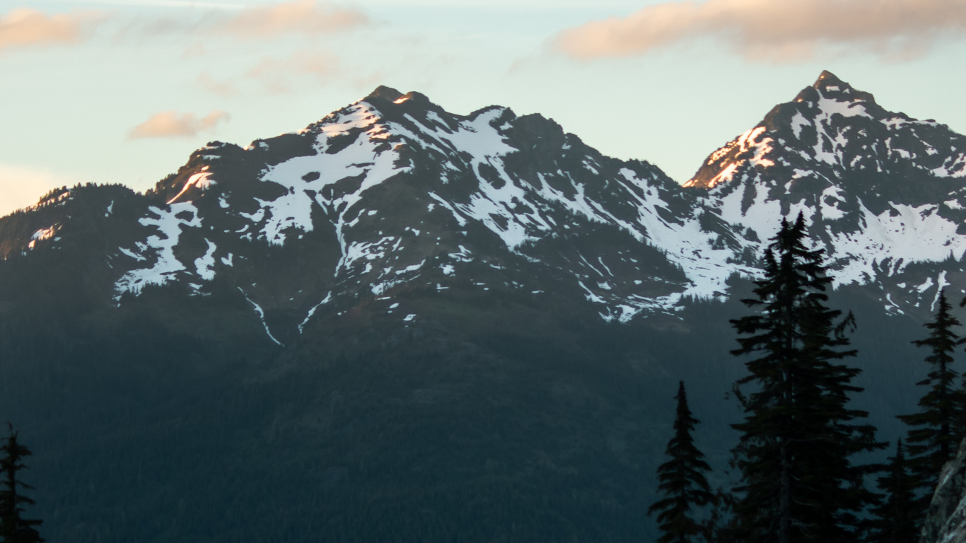 Nature, Mountainous Landforms, Mountain, Snow, Mountain Range. Wallpaper in 1366x768 Resolution