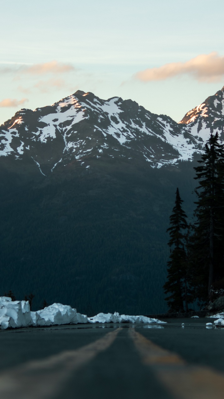 Nature, Mountainous Landforms, Mountain, Snow, Mountain Range. Wallpaper in 720x1280 Resolution