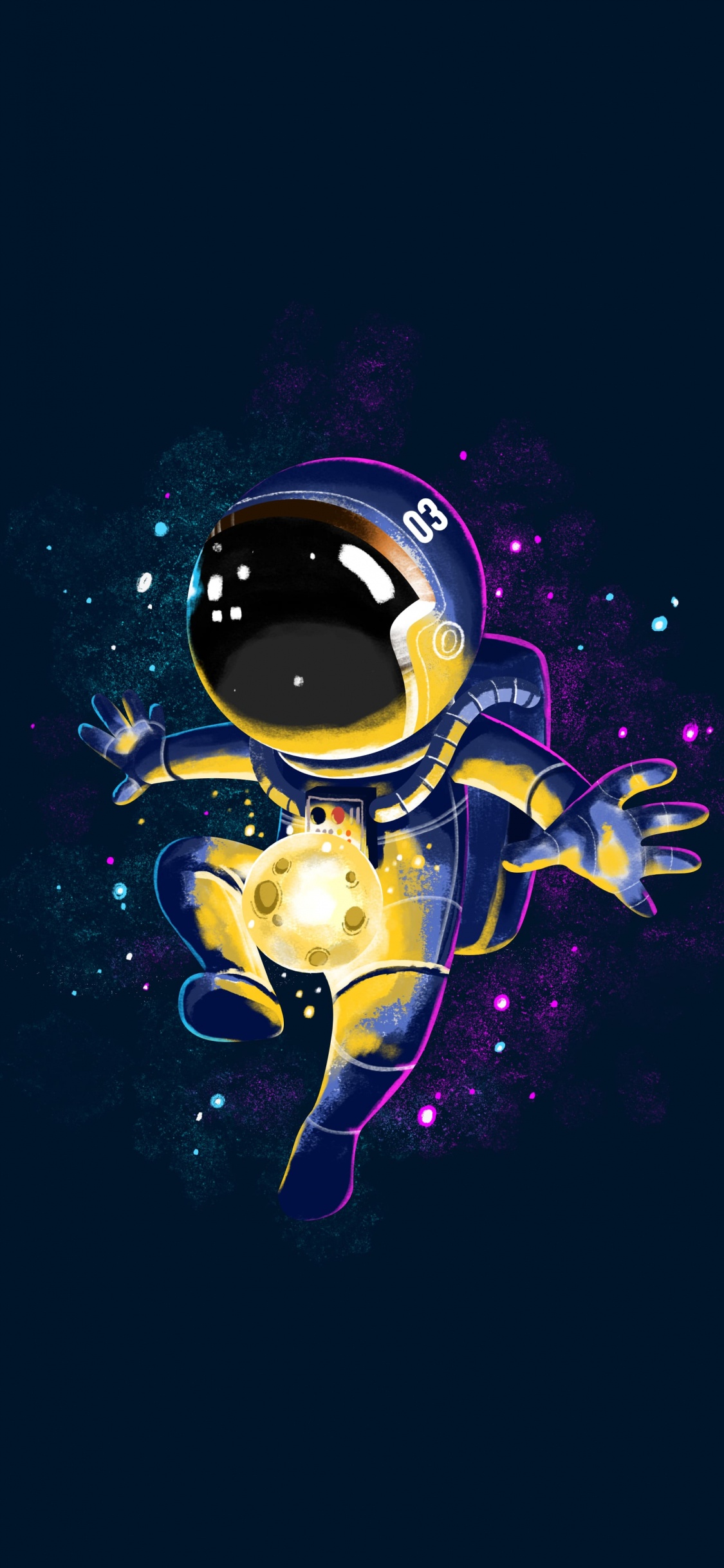 Teléfono Astronauta, Astronauta, Objeto Astronómico, Arte, Circulo. Wallpaper in 1125x2436 Resolution
