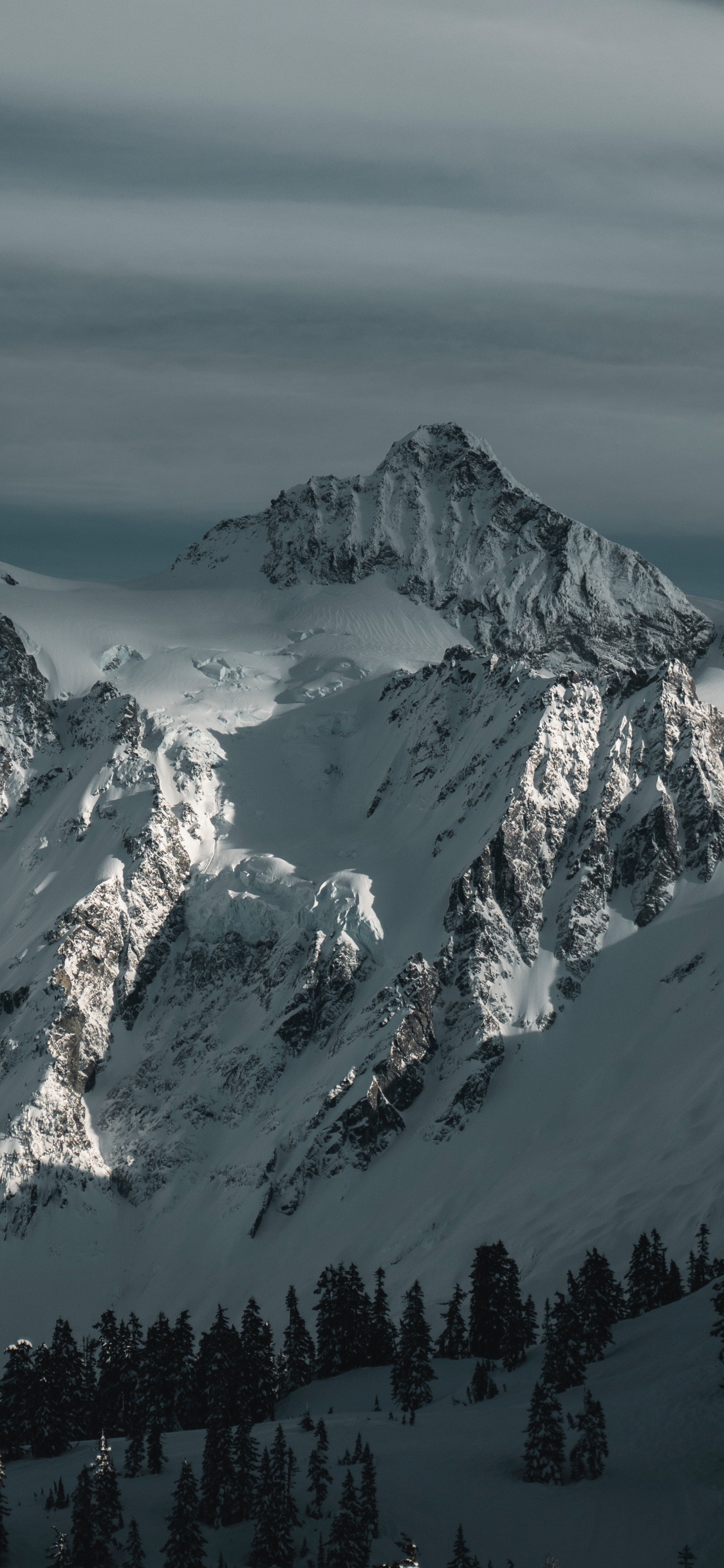 Gletscher-landform, Massivs, Winter, Himmel, Alpen. Wallpaper in 1125x2436 Resolution