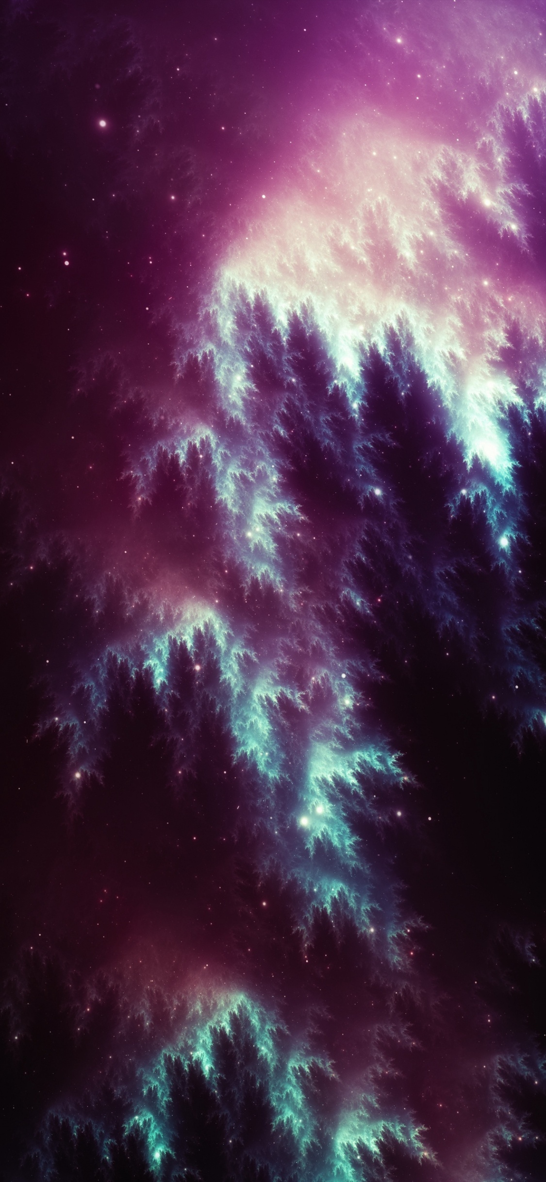 性质, 气氛, 紫色的, 绿色的, 紫罗兰色 壁纸 1125x2436 允许