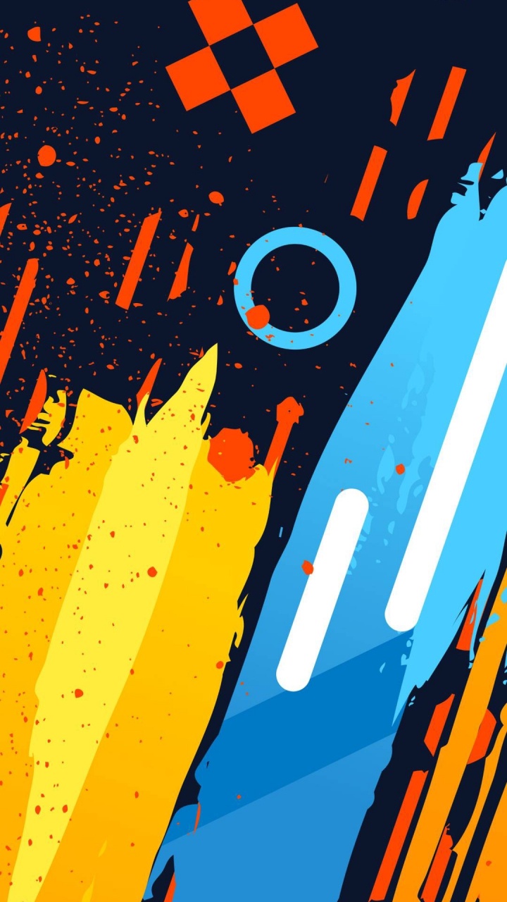 Android, Android 10, Gelb, Farbigkeit, Orange. Wallpaper in 720x1280 Resolution