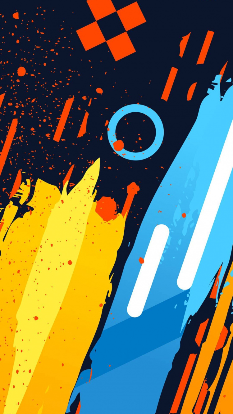 Android, Android 10, Yellow, Colorfulness, Orange. Wallpaper in 750x1334 Resolution