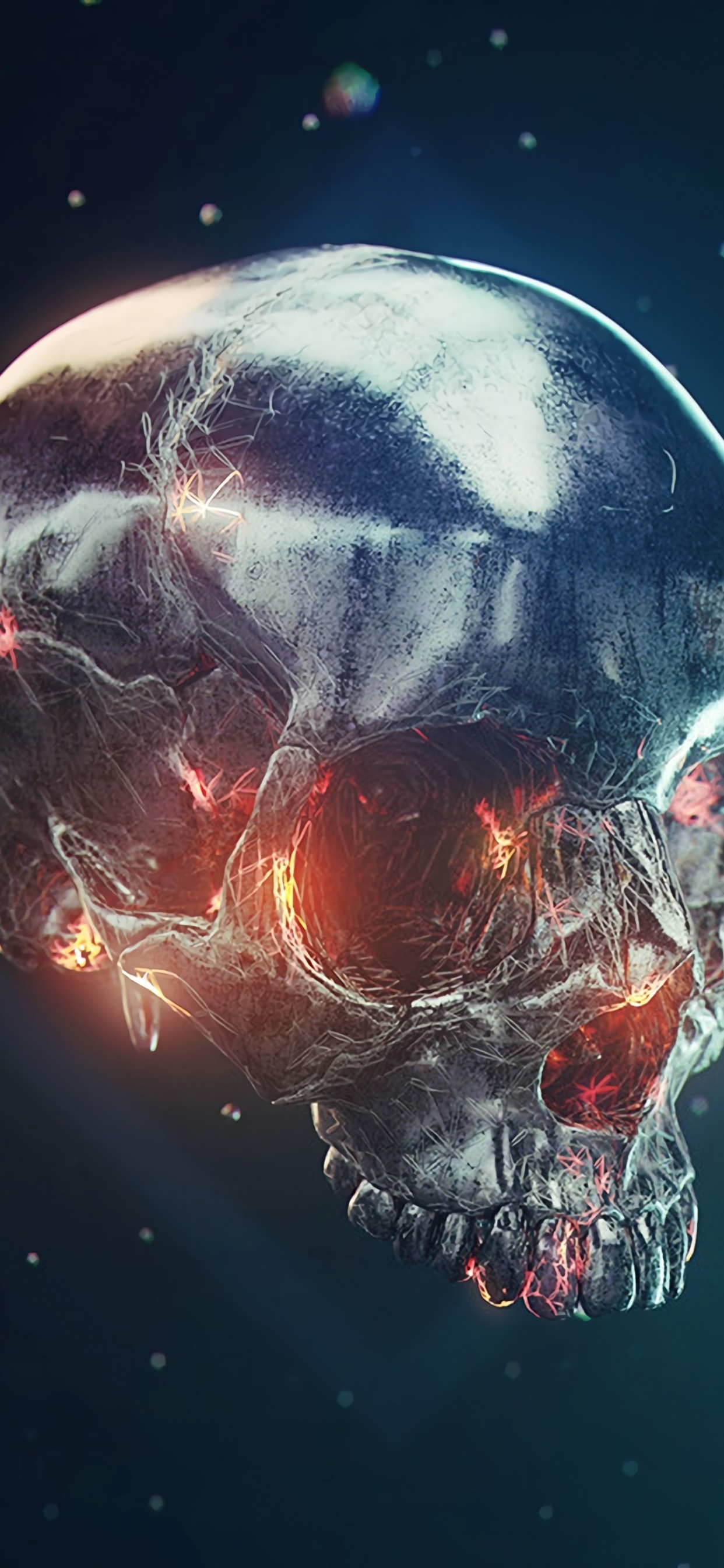 Adorno de Cristal en Forma de Corazón Rojo y Blanco. Wallpaper in 1242x2688 Resolution