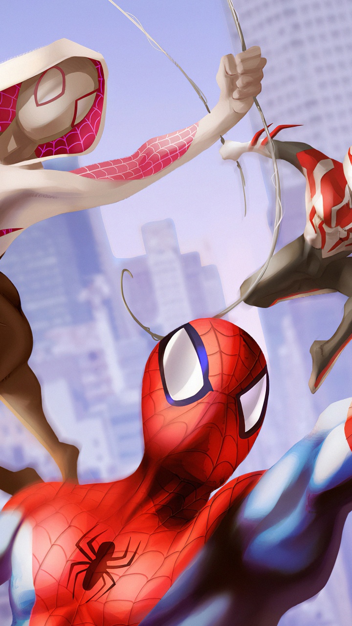 Femme en Robe Rouge et Blanche Personnage D'anime. Wallpaper in 720x1280 Resolution