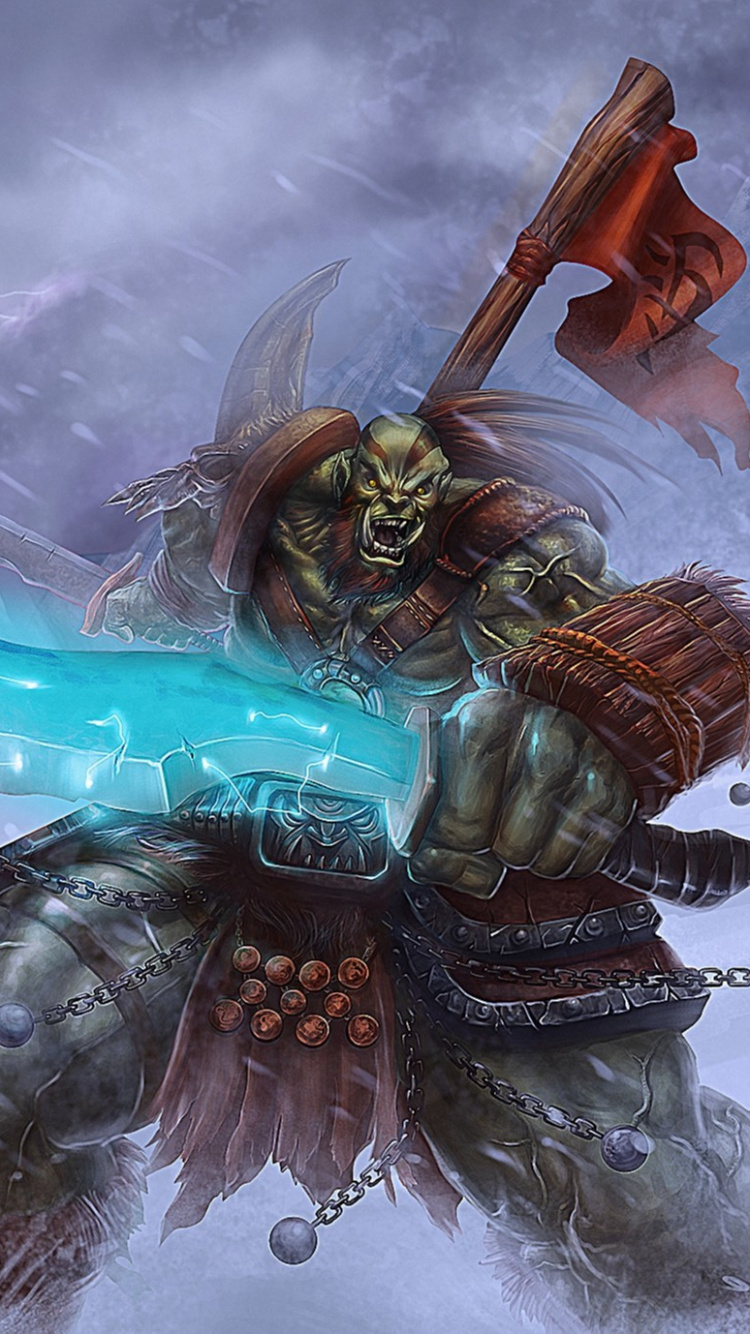 Orc, Mythology, Illustration, Games, Art. Wallpaper in 750x1334 Resolution