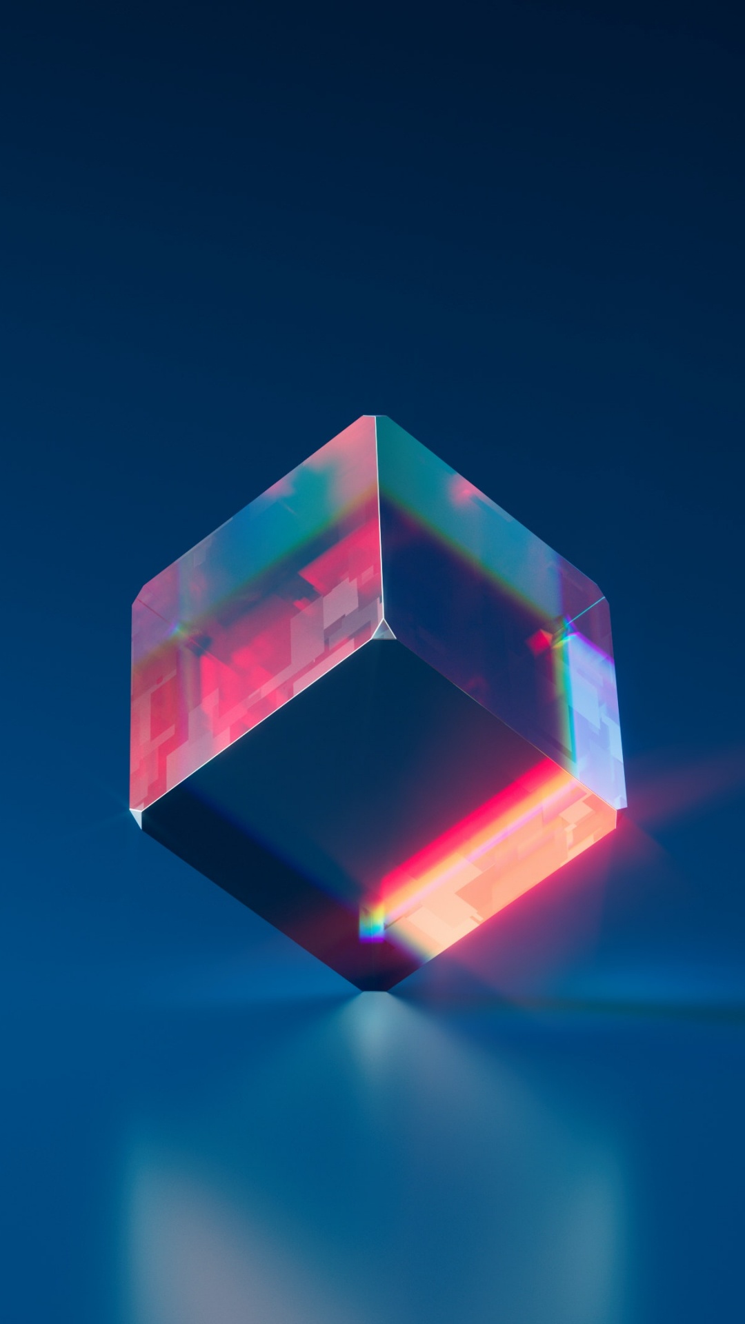 Crystal Cube, Cube, Crystal, Blue, Rectangle. Wallpaper in 1080x1920 Resolution