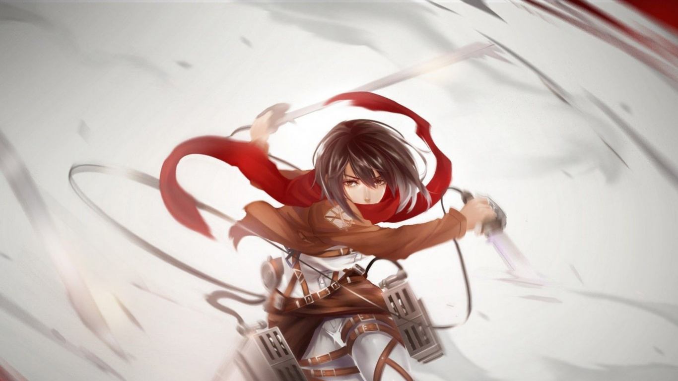 Femme en Robe Blanche et Noire Personnage D'anime. Wallpaper in 1366x768 Resolution