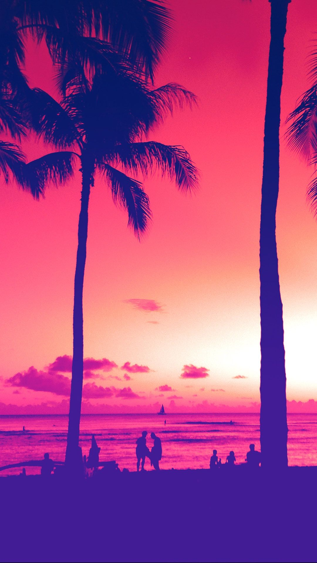 La Estética, Vaporwave, Android, Cuerpo de Agua, Atardecer. Wallpaper in 1080x1920 Resolution