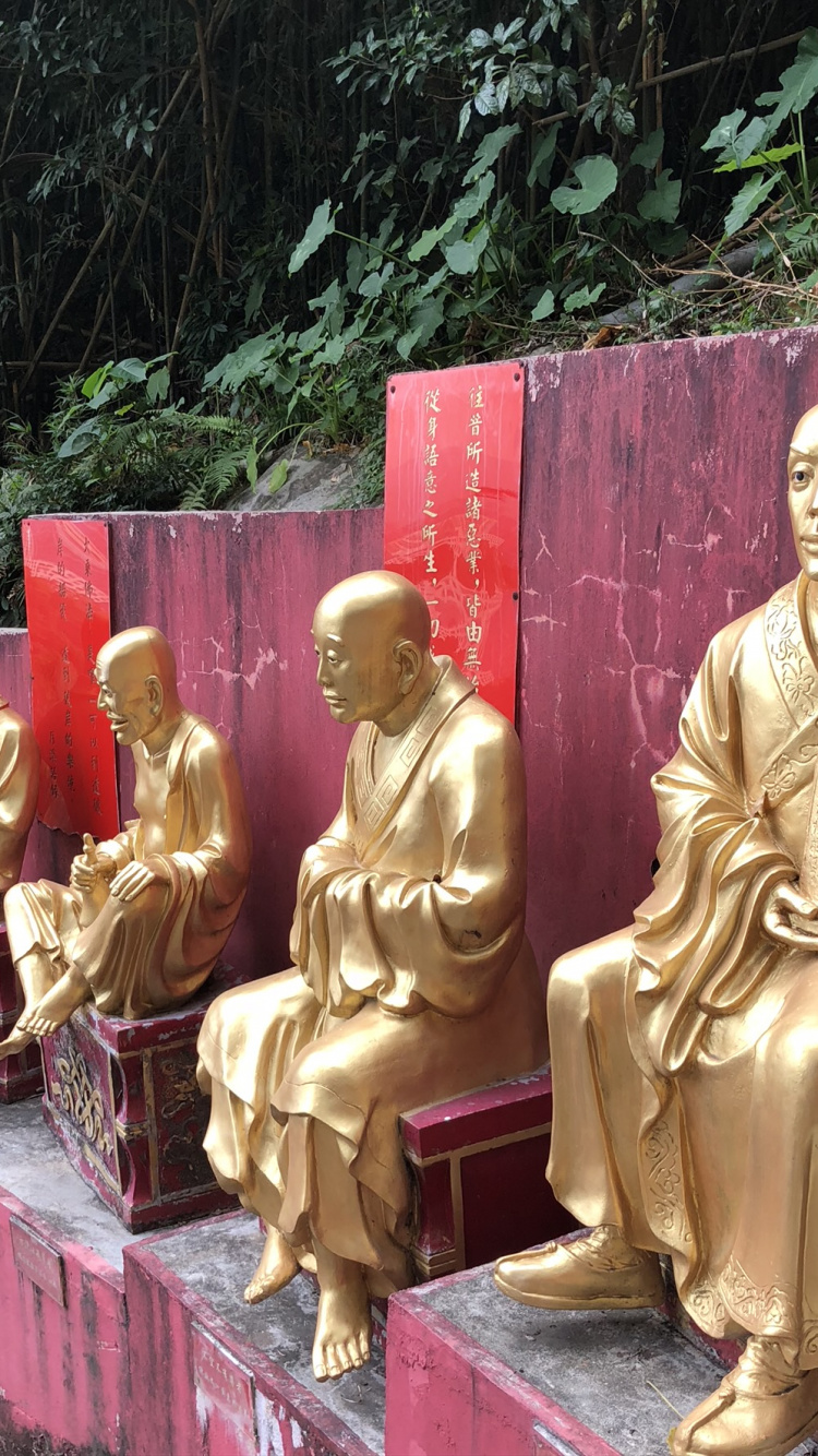 雕像, 雕塑, 坐, 寺庙, 冥想 壁纸 750x1334 允许