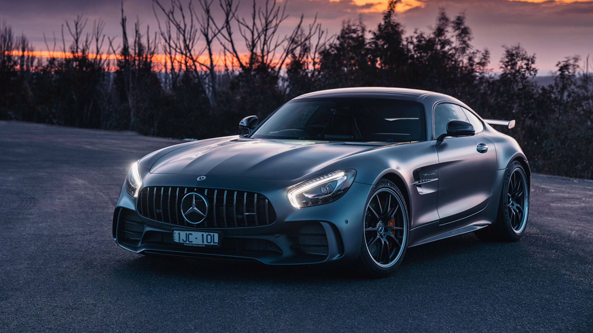 Black Mercedes Benz Coupe on Road During Sunset. Wallpaper in 1920x1080 Resolution