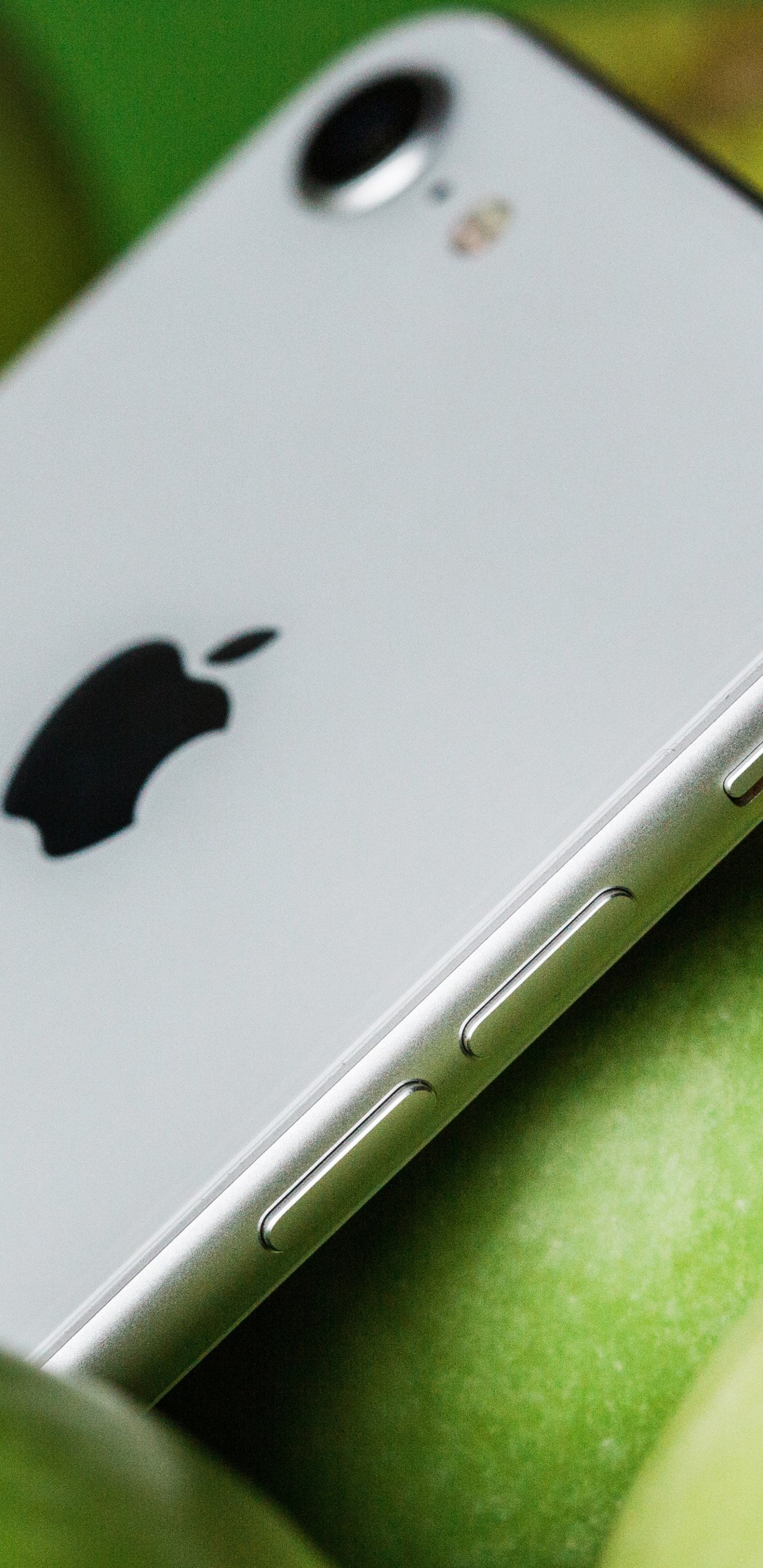 Iphone 6 Argent Sur Textile Vert. Wallpaper in 1440x2960 Resolution