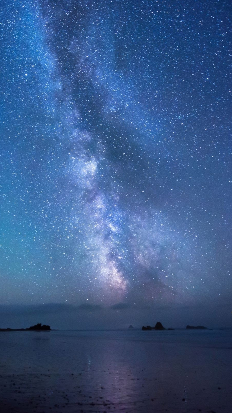 Plan D'eau Sous la Nuit Étoilée. Wallpaper in 750x1334 Resolution