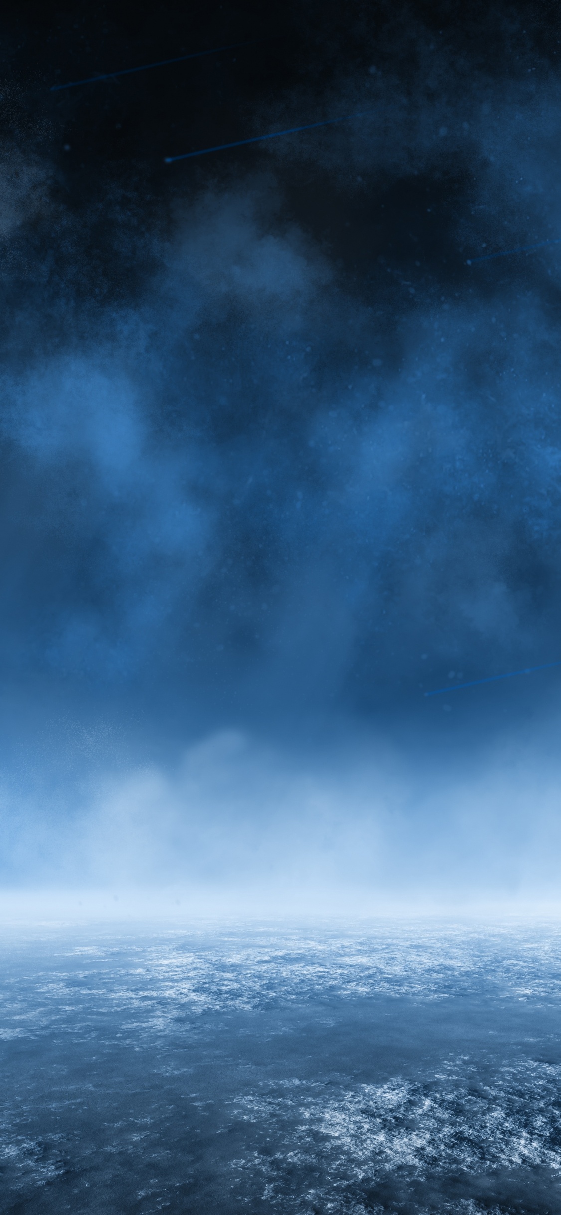 Blue Ocean Under Blue Sky. Wallpaper in 1125x2436 Resolution