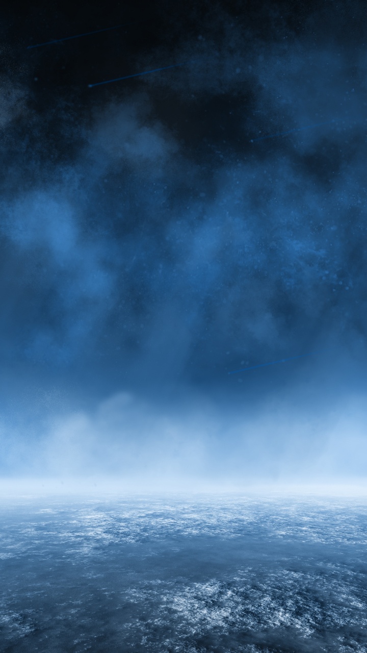 Océan Bleu Sous Ciel Bleu. Wallpaper in 720x1280 Resolution