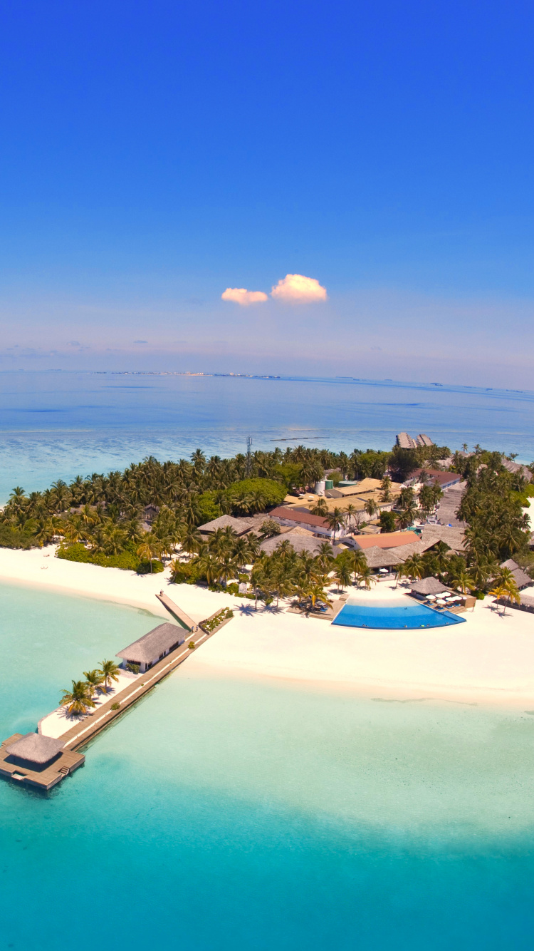 Vue Aérienne de la Plage Pendant la Journée. Wallpaper in 750x1334 Resolution