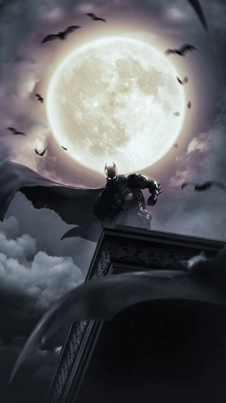 Batman, Superhero, Atmosphere, Cloud, World. Wallpaper in 750x1334 Resolution
