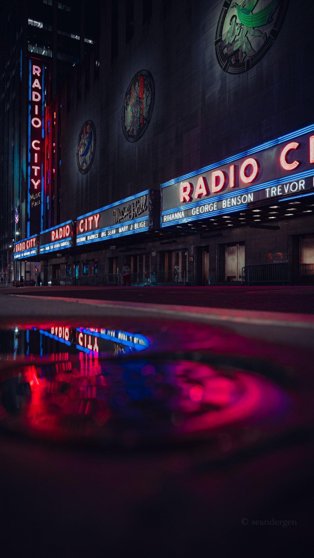 Rockefeller Center, Automotive Lighting, Building, Electricity, Midnight. Wallpaper in 1080x1920 Resolution