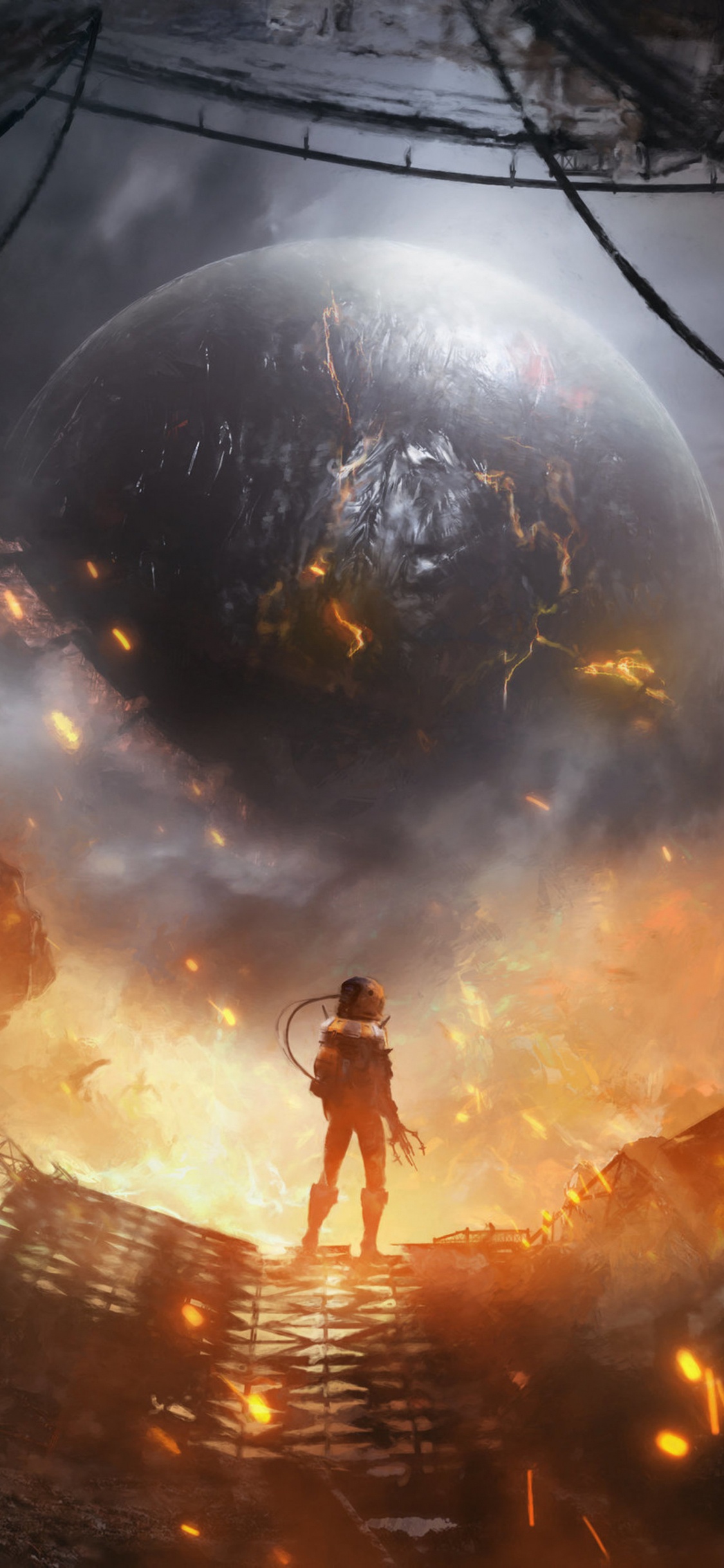 Konzeptkunst Science-Fiction-Planet, Kunst, Science-fiction, Digitale Kunst, Planet. Wallpaper in 1125x2436 Resolution