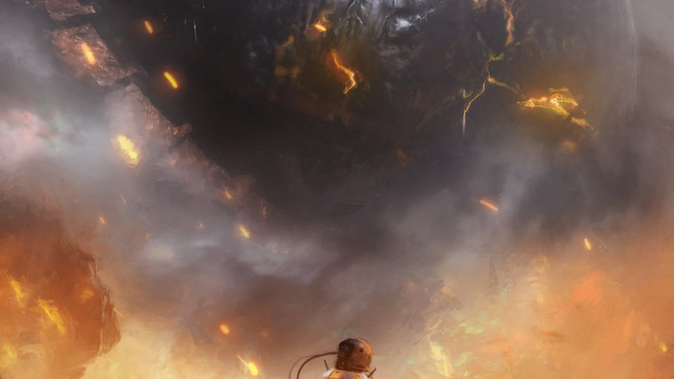 Konzeptkunst Science-Fiction-Planet, Kunst, Science-fiction, Digitale Kunst, Planet. Wallpaper in 1366x768 Resolution