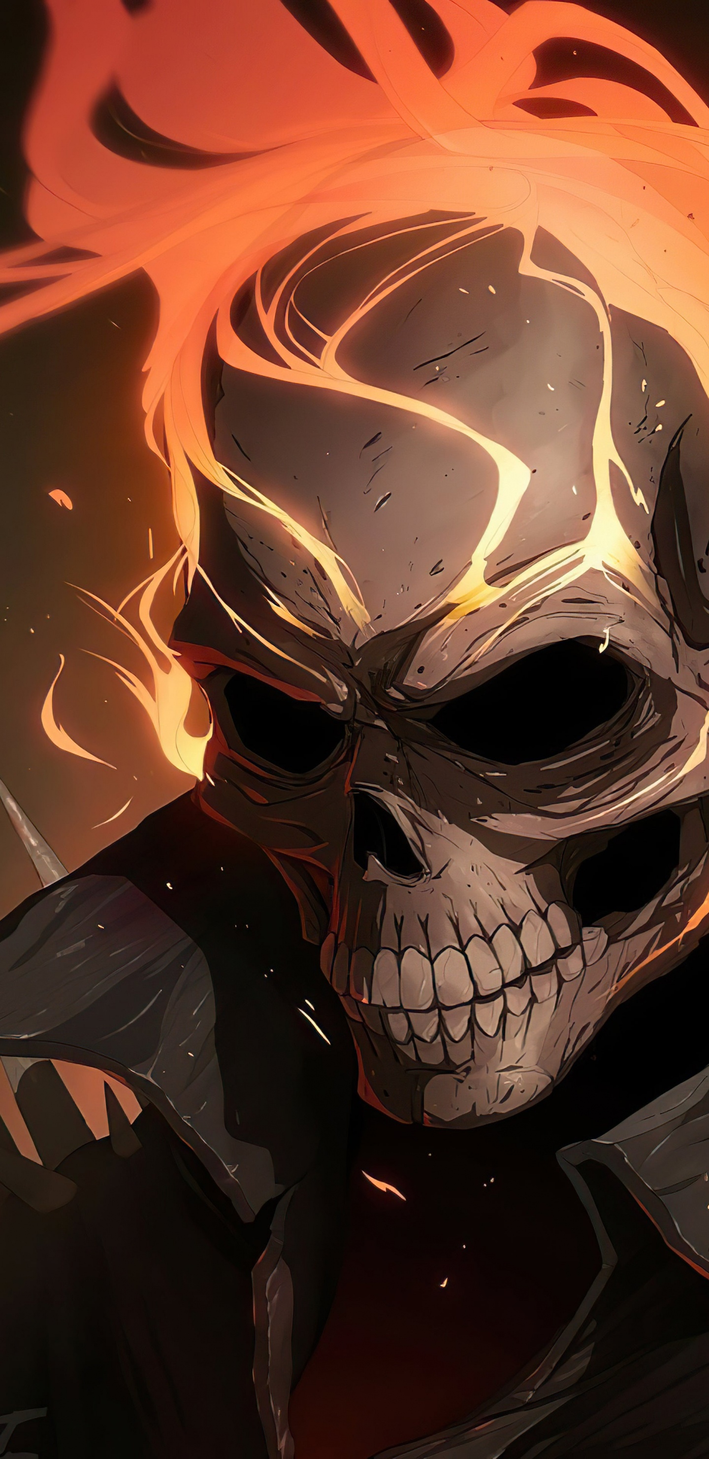 Ghost Rider Illustration, Ghost Rider, Art, Marvel Comics, Drawing. Wallpaper in 1440x2960 Resolution