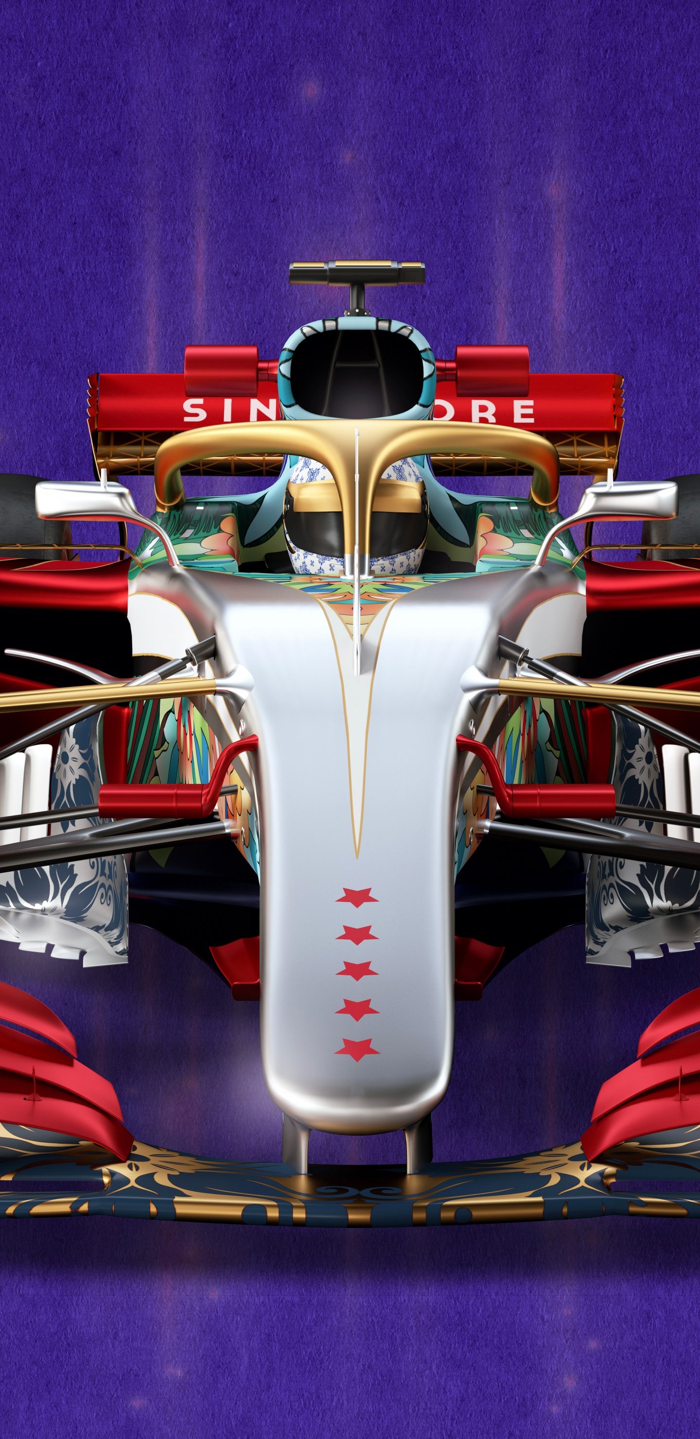 White and Red f 1 Car Scale Model. Wallpaper in 1440x2960 Resolution