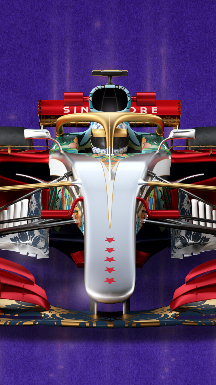 White and Red f 1 Car Scale Model. Wallpaper in 750x1334 Resolution