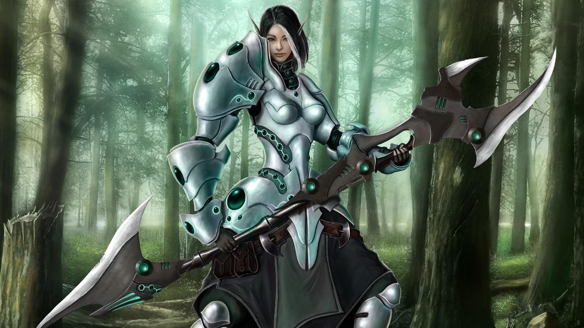 Woman in Gray and Black Suit Holding Brown and Black Rifle. Wallpaper in 1920x1080 Resolution