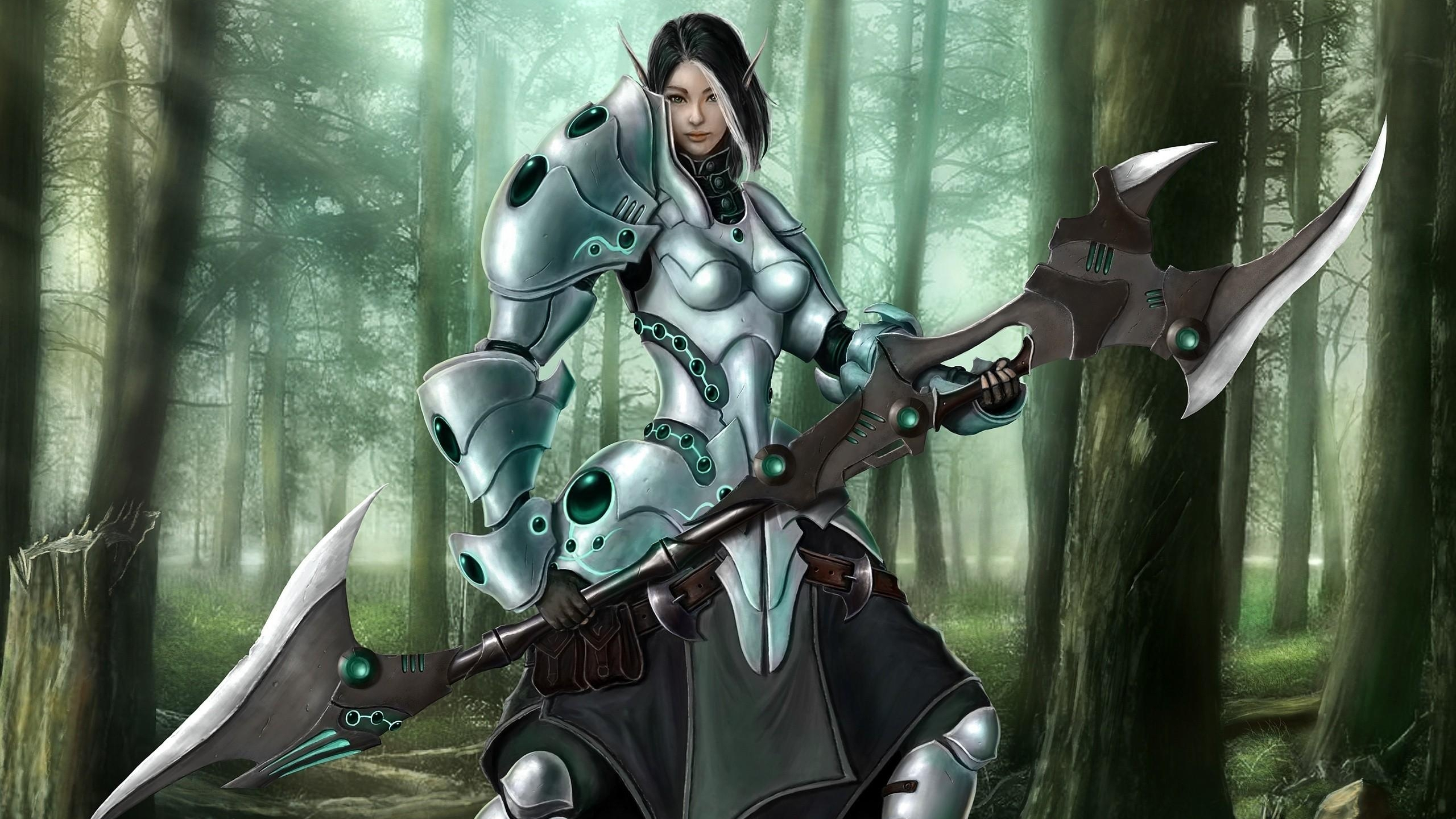 Frau im Grauen Und Schwarzen Anzug Mit Braunem Und Schwarzem Gewehr. Wallpaper in 2560x1440 Resolution