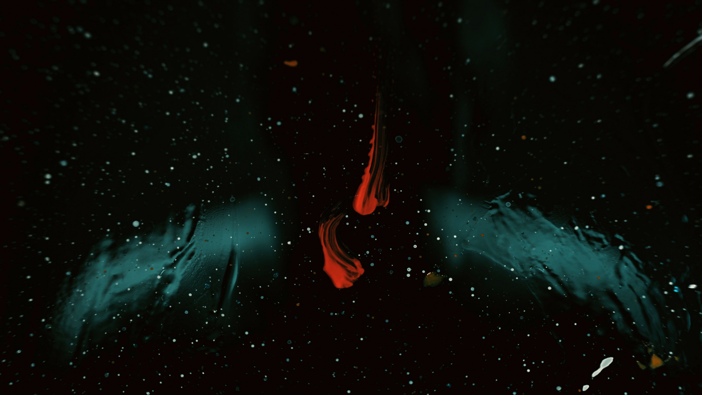 Blue and Red Light in Dark Room. Wallpaper in 1366x768 Resolution