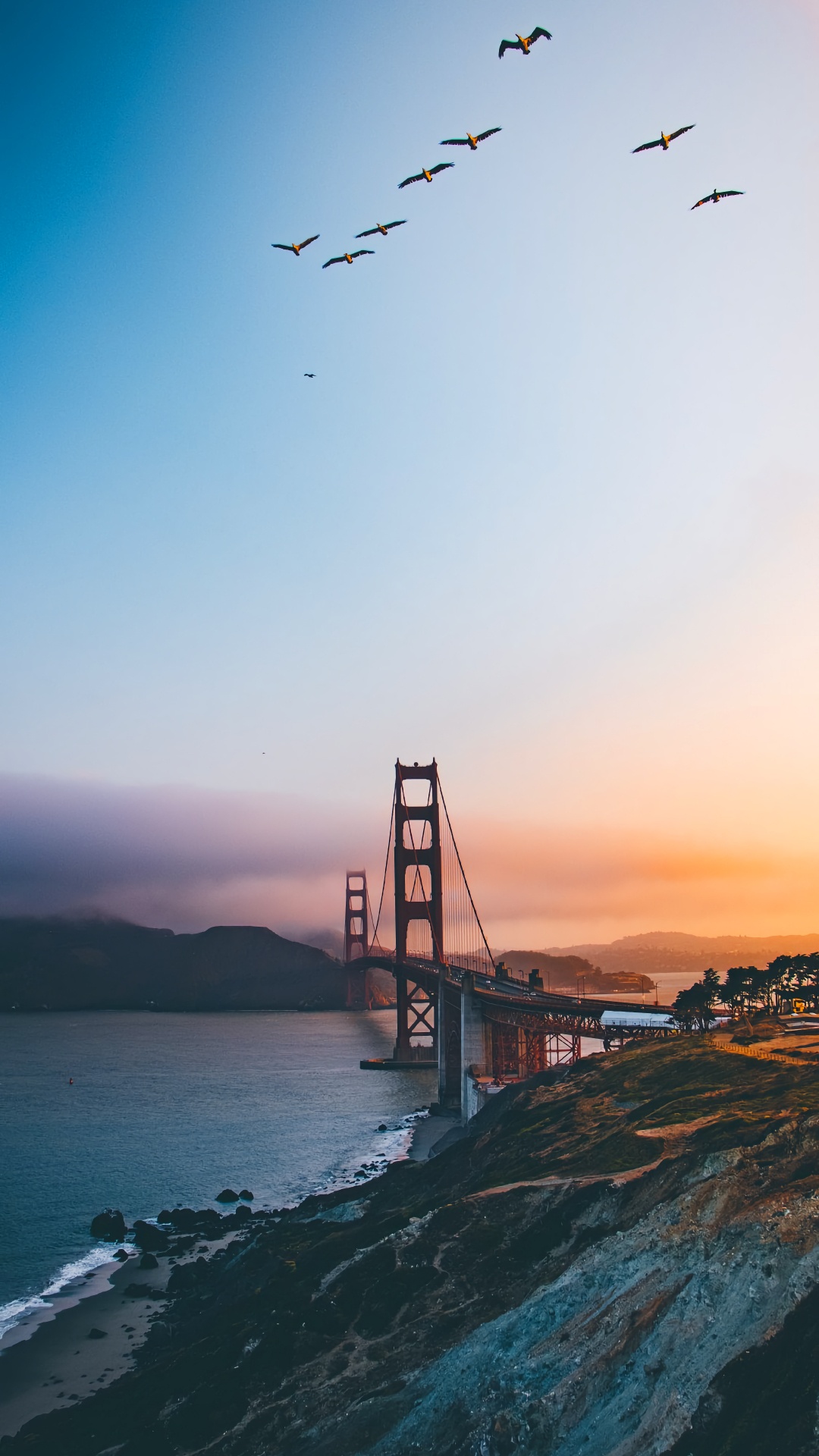 Golden Gate Bridge, Pont, Pont Suspendu, la Baie de San Francisco, Eau. Wallpaper in 1080x1920 Resolution