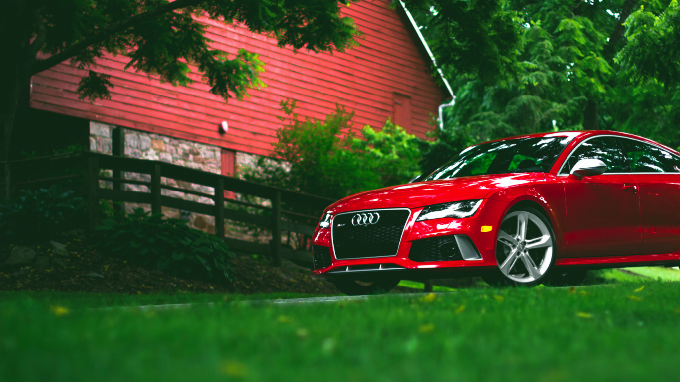 Red Bmw m 3 Parked on Green Grass Field During Daytime. Wallpaper in 1366x768 Resolution