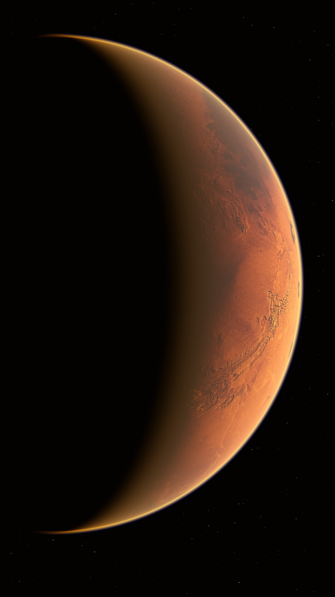 Brown and Black Planet on Black Background. Wallpaper in 1080x1920 Resolution