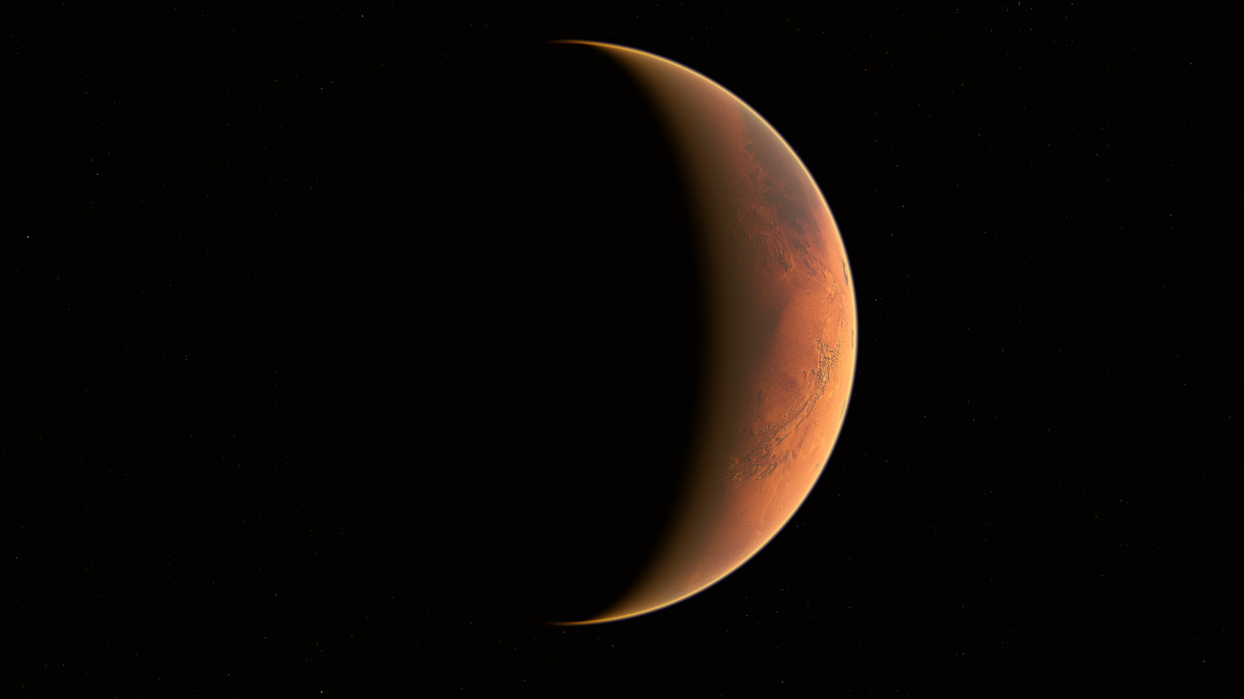 Brown and Black Planet on Black Background. Wallpaper in 1366x768 Resolution