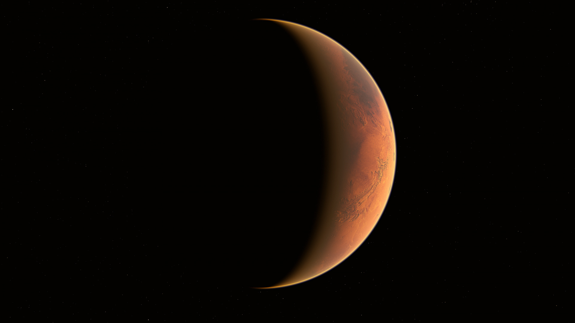 Brown and Black Planet on Black Background. Wallpaper in 1920x1080 Resolution