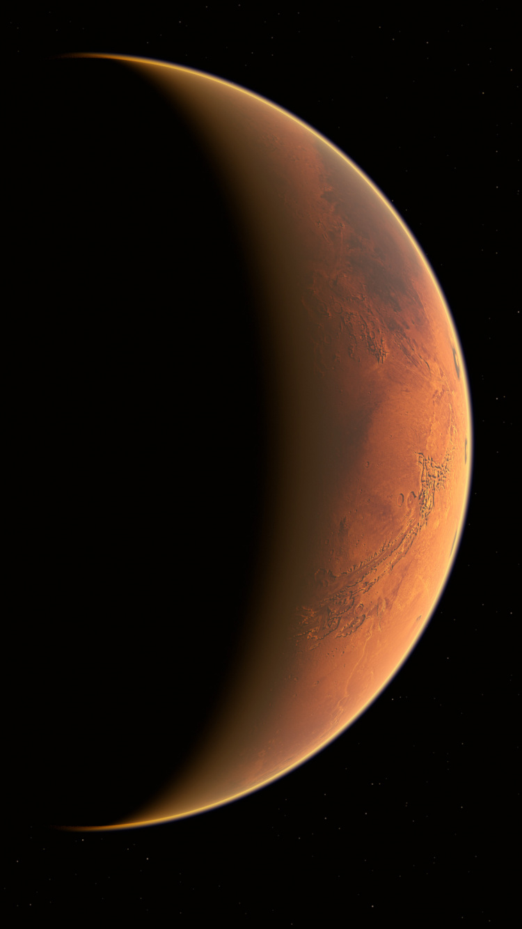 Brauner Und Schwarzer Planet Auf Schwarzem Hintergrund. Wallpaper in 750x1334 Resolution