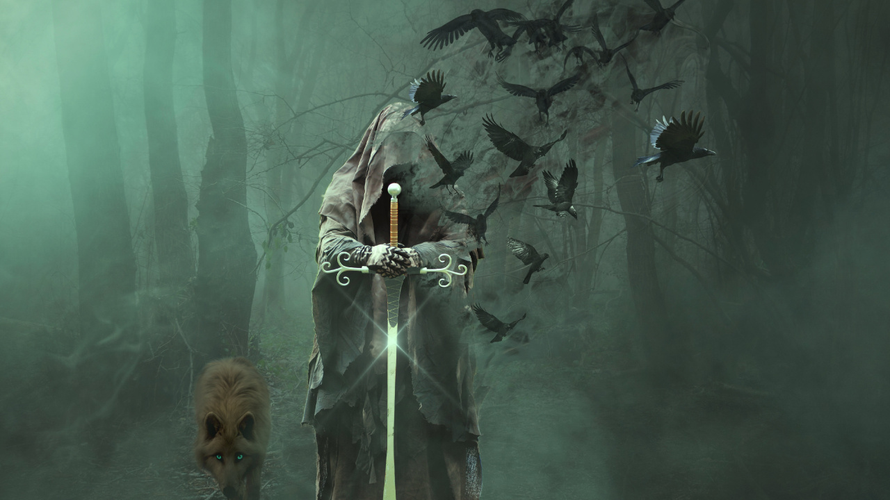 Man in Green and Black Suit Holding Black and Yellow Stick. Wallpaper in 1280x720 Resolution