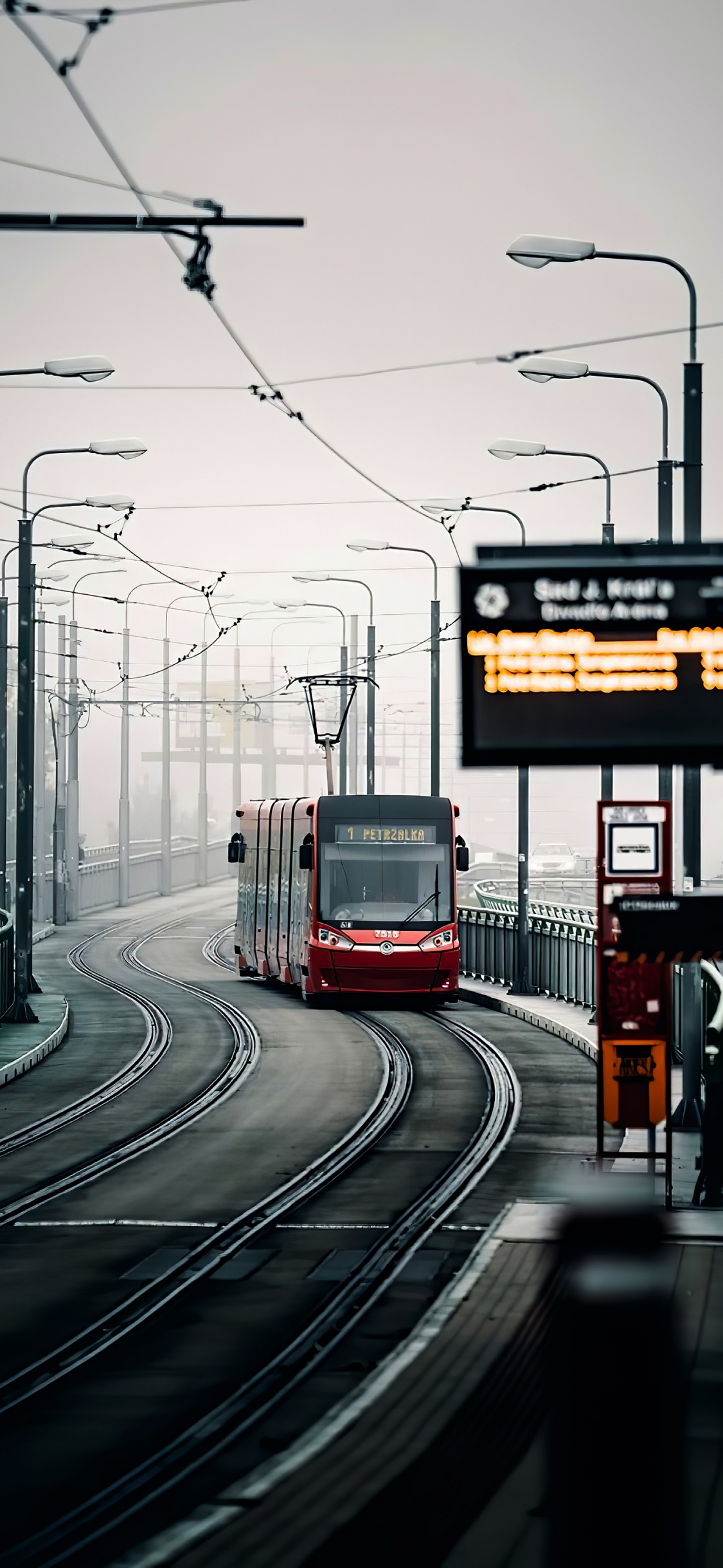 Tram, Rail Transport, Public Transport, Transport, Rapid Transit. Wallpaper in 1125x2436 Resolution