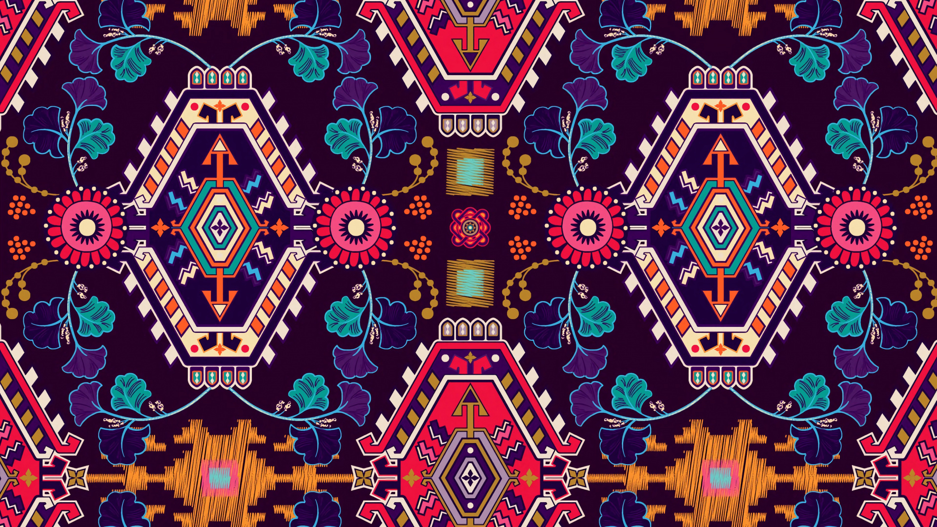 Blau-weißes Und Gelbes Florales Textil. Wallpaper in 1920x1080 Resolution