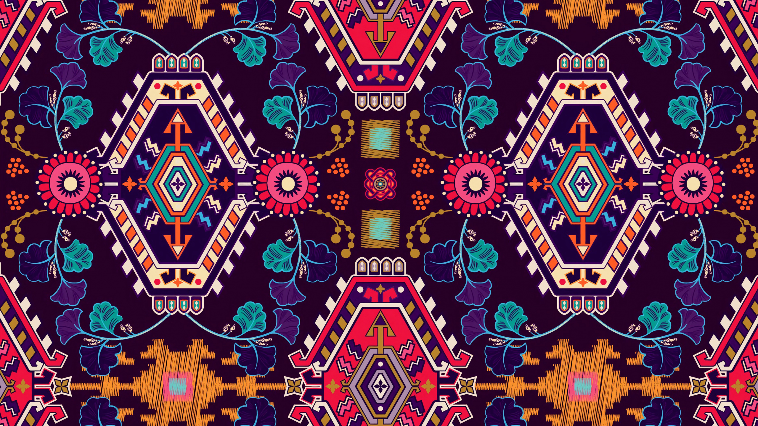 Blue White and Yellow Floral Textile. Wallpaper in 2560x1440 Resolution